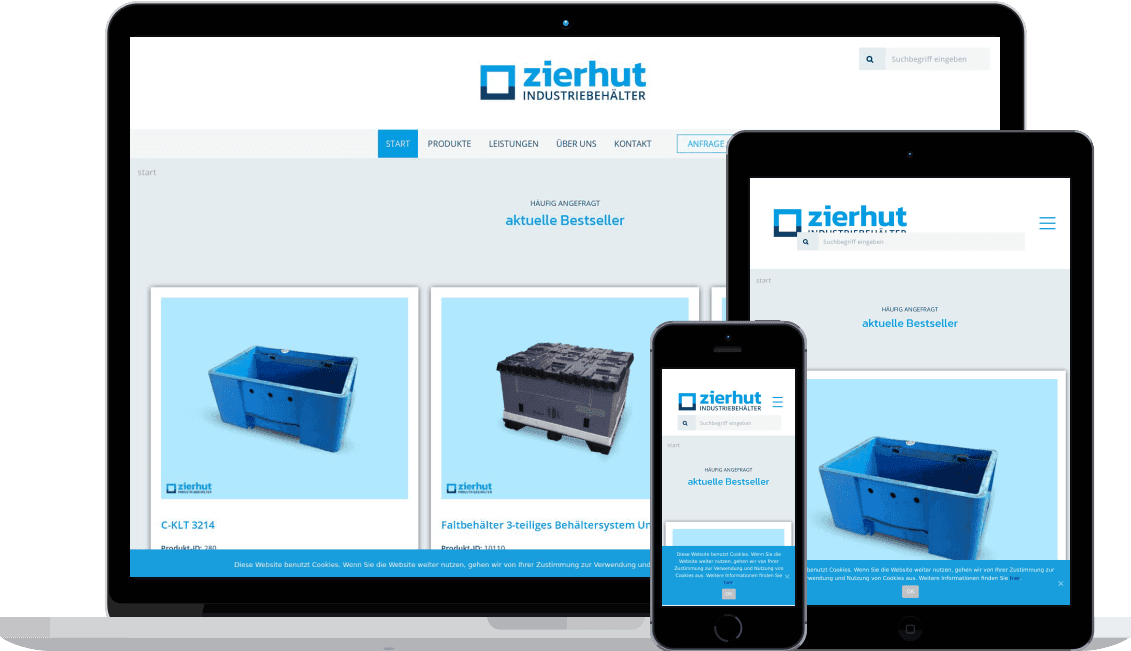 Projektansicht: Zierhut 24 Onlineshop + Webseite